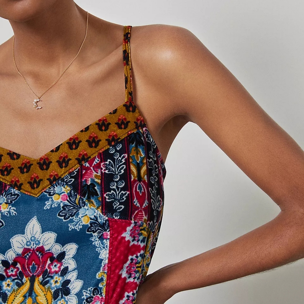 Anthropologie Zadie Velvet Slip Mini Dress Small Boho Festival - Picture 2 of 16